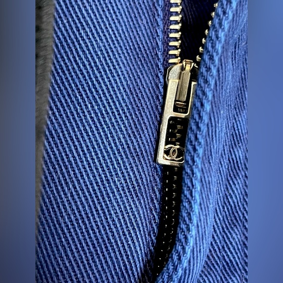 Chanel Quilted Belt Wide Leg Jeans Pants 34 - Picture 8 of 10